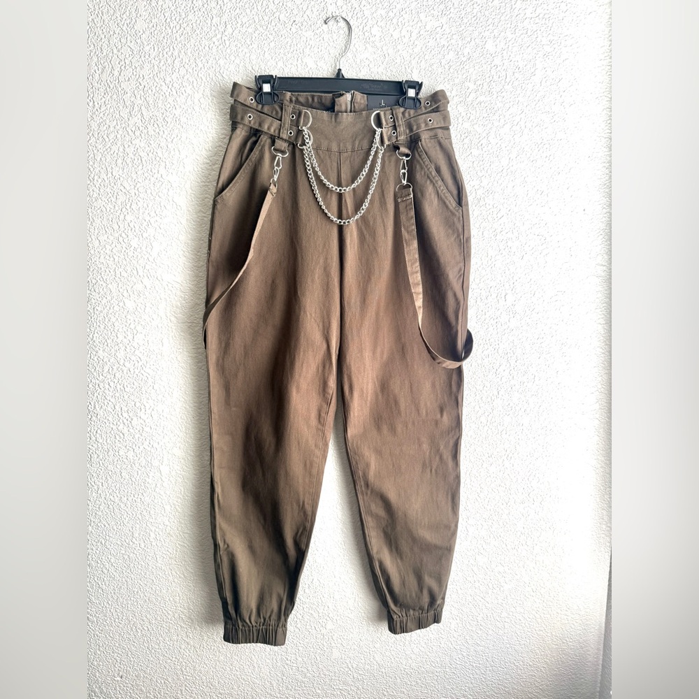 American Bazi Green Suspender Joggers